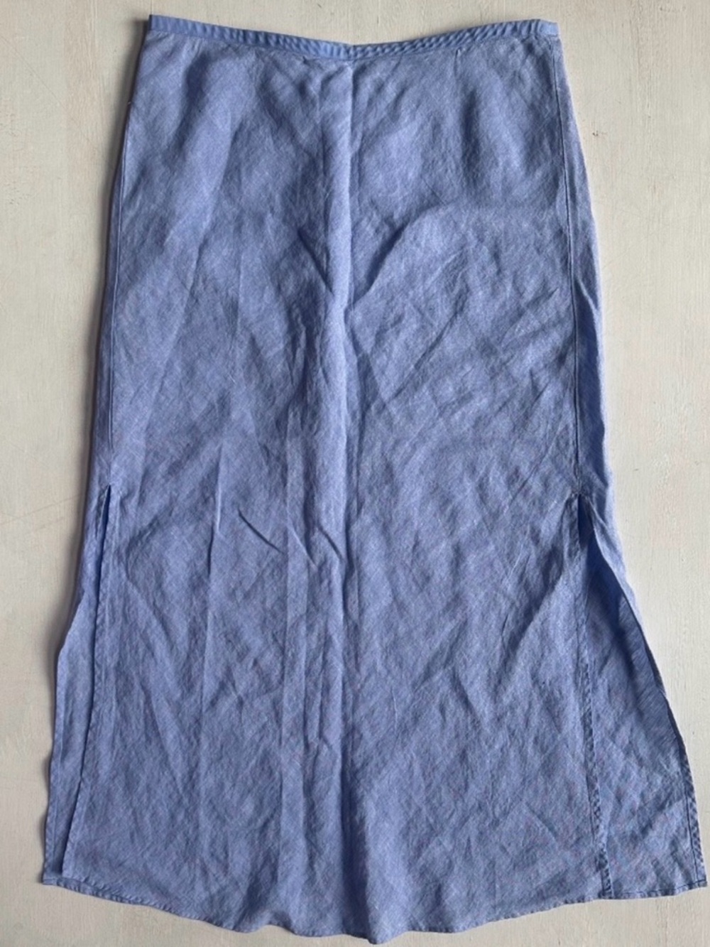 J Crew Gwyneth Slip Skirt in
Linen French Blue - Picture 2 of 8